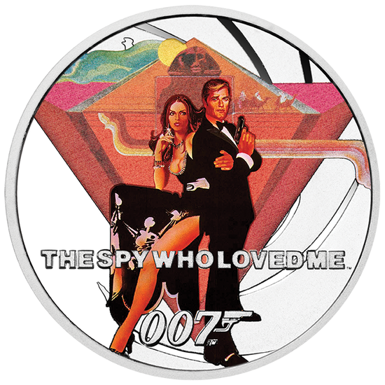 Tuvalu: The Spy Who Loved Me kolorowany 1/2 uncji Srebra 2021 Proof