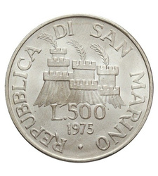 San Marina 500 lirów 11 gramów Srebra 1975