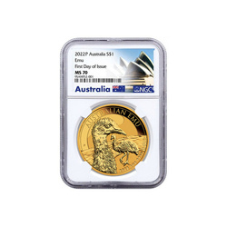 Australian Emu 1 oz Gold 2022 MS 70 NGC First Day of Issue