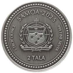 Samoa: Seahorse 1 uncja Srebra 2025 Antiqued Coin