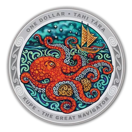 The Great Navigator Kupe: Set of 2 coloured coins 2 oz Silber 2019