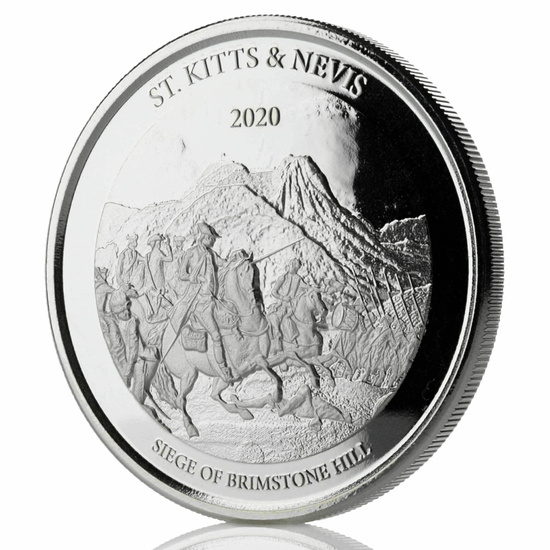 St. Kitts & Nevis: Siege of Brimstone Hill 1 oz Silber 2020