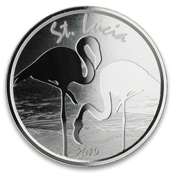 St. Lucia: Flamingo 1 oz Silver 2019