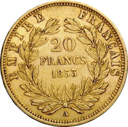 20 Francs Napoleon III ohne Kranz auf dem Kopf Random Year