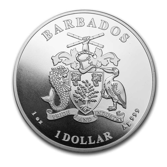Barbados: Konik Morski 1 uncja Srebra 2021