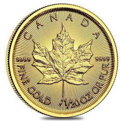 Feuille d'érable canadienne 1/20 once d'or 2020