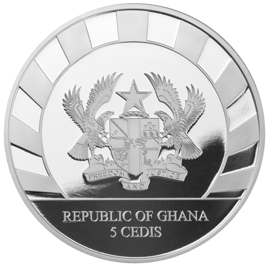 Ghana: Gigantes de la Edad de Hielo - Mamut Peludo 1 oz Plata 2019