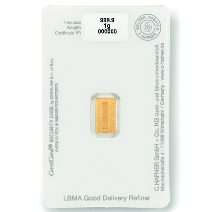 C. Hafner - For You 1 gram Gold Bar LBMA GD Refiner (white)