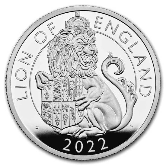The Royal Tudor Beasts Leul Angliei 2 oz Argint 2022 Proof