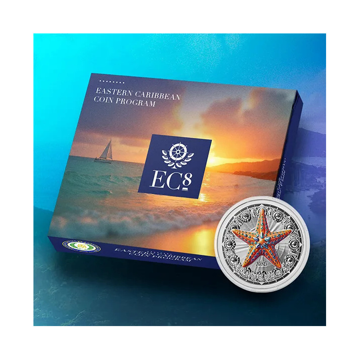 Montserrat: Starfish coloreada 1 onza de plata 2024 2024 Proof