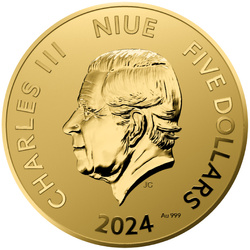 Niue: Anno del Dragone 1/25 oncia d'oro 2024 Prooflike