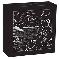 Lunar III : Année du Rat 2 onces d'argent 2020 Antiqued Coin
