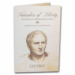 Founders of Liberty: Cicero - Keep & Bear Arms 1 oz Silver Antique Coin