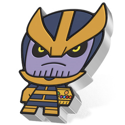Niue : Marvel - Mega Chibi « Thanos » coloré 2 onces d'argent 2023 Proof