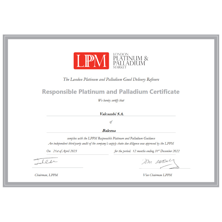 Sztabka Valcambi 10 gramów Platyny LBMA