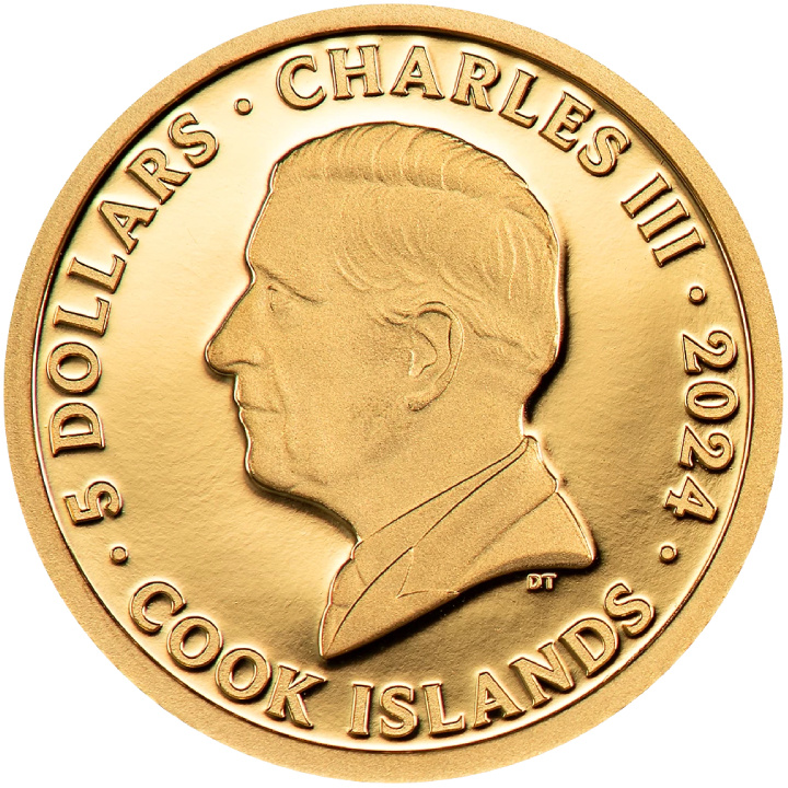 Cook Islands: Iron Maiden - Powerslave Gold 0,5 grama Złota 2024 Proof