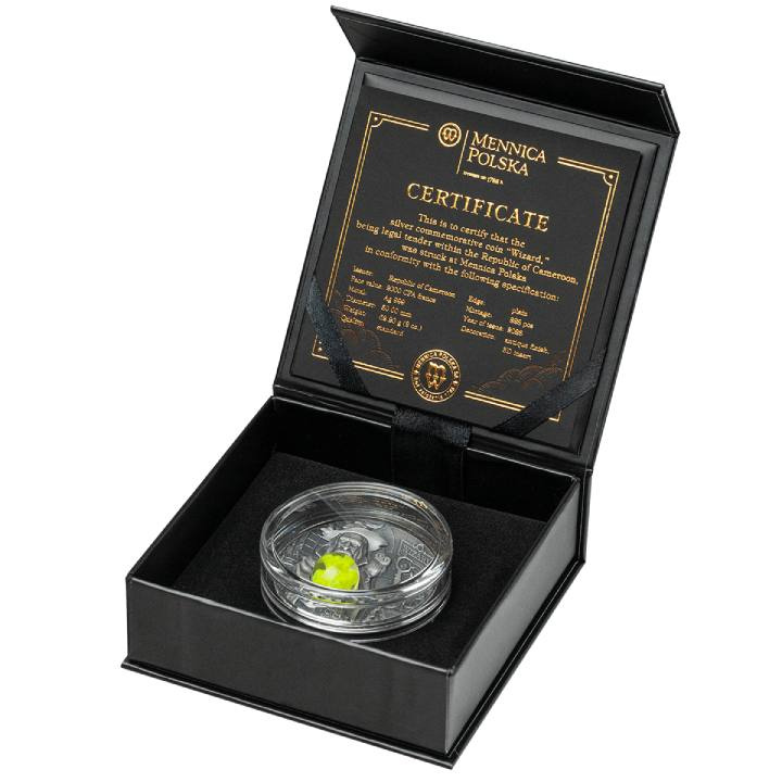 Camerún: Mago 2 oz Plata 2023 Alto Relieve Antiqued Coin