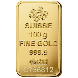 Pamp Suisse Fortuna Veriscan 100 grammos LBMA GD Refiner aranyrudak
