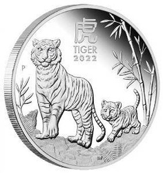 Lunar III: Anno del Tigre - Set di 3 monete d'argento 2022 Proof
