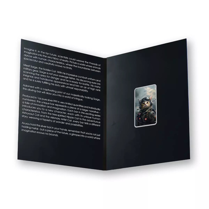 Sztabka The Holy Land Mint - Human Cats - Sarge kolorowana 1 uncja Srebra 2025