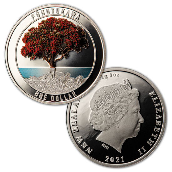 Pohutukawa color 1 oz Plata 2021 Proof