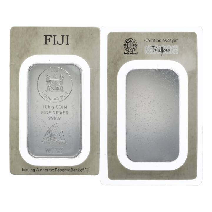 Fiji: Coinbar 100 grams Silver 2018