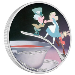 Niue: Disney Alice in Wonderland - The Mad Hatter coloured 1 oz Silver 2021 Proof