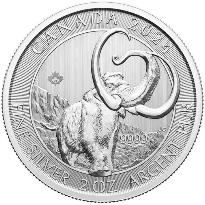 Canadá: Ice Age - Woolly Mammoth 2 oz Plata 2024 Prooflike