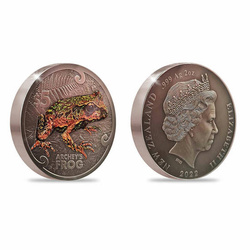 Archey's žába barevná 2 unce stříbra 2022 Antique