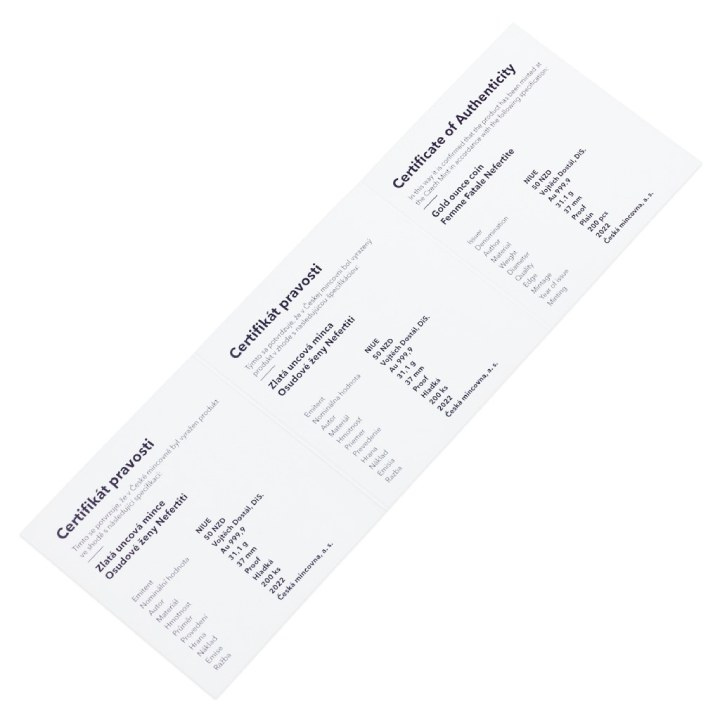 Niue: Femme Fatale - Nefertite $50 Złoto 2022 Proof