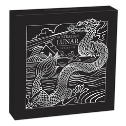 Perth Mint: Lunar III - Rok Smoka kolorowany 1000 gramów Srebra 2024 Gold Privy Mark 