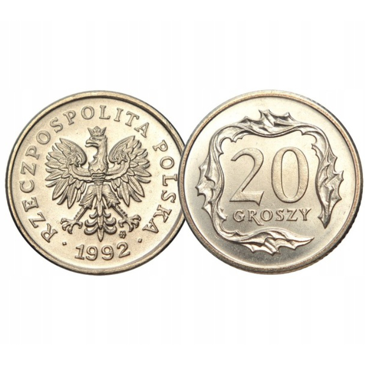National Bank of Poland: 20 gr from the Bank Roll Coin (50 pcs) - Random Year