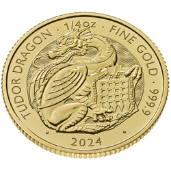 Les bêtes royales Tudor : le dragon Tudor 1/4 once d'or 2024