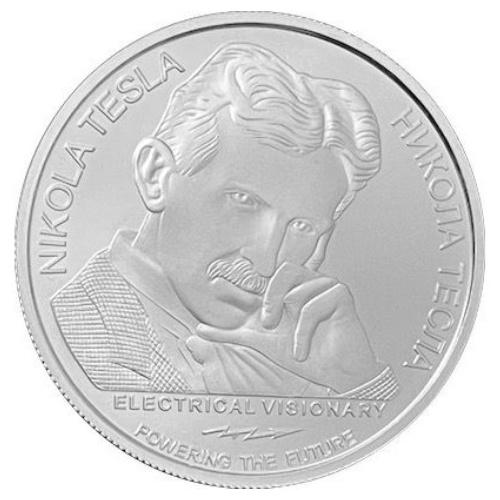 Szerbia: Nikola Tesla – Irányított energiafegyver „Teleforce” 100 dinár 1 uncia ezüst 2024