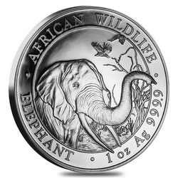 Faune africaine : éléphant de Somalie 1 once d'argent 2018