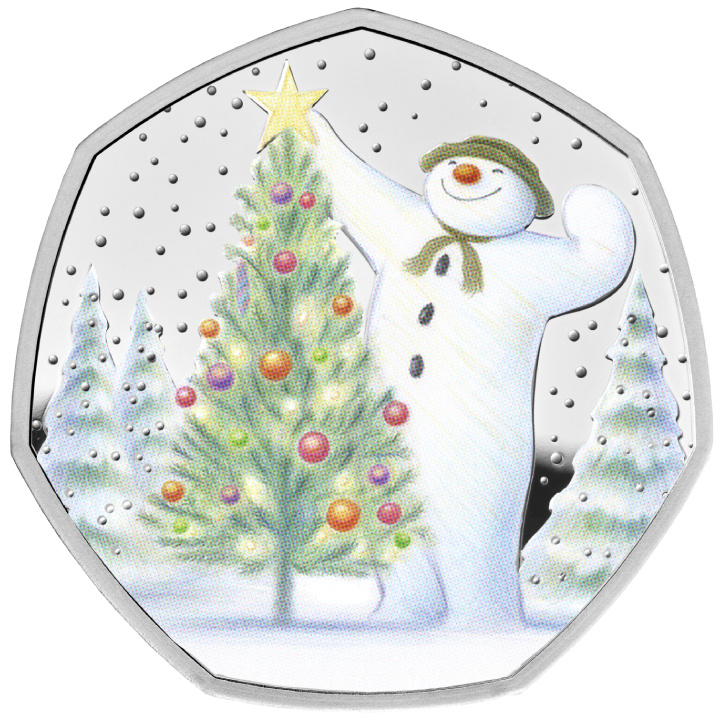 The Snowman 50p coloured Silver 2024 Proof