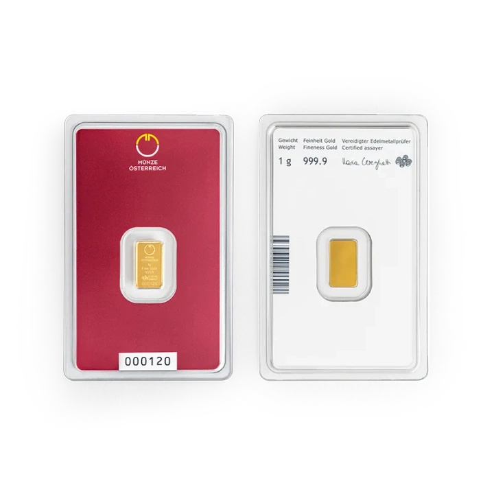 Gold Bar 1g Gold Austrian Mint