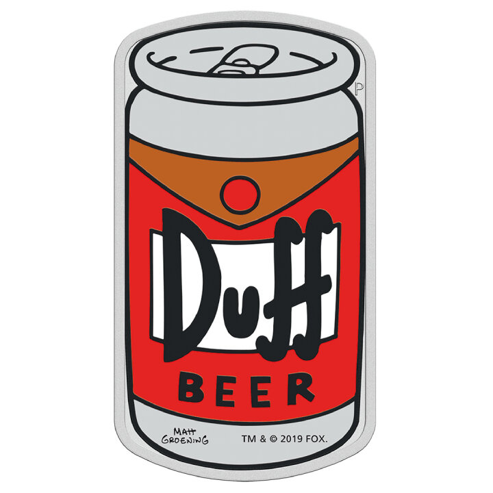 Tuvalu: The Simpson - Duff Beer 1 oncia d'argento 2019 Proof