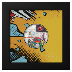 Islas Cook: Impactos de meteoritos - Tenham coloured 1 oz Plata 2023 Proof Ultra Alto Relieve