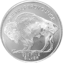 Bisonte 1/2 oz Plata Redondo