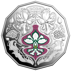 Christmas Decoration - Festive Floral kolorované 50c Stříbro 2025 Proof