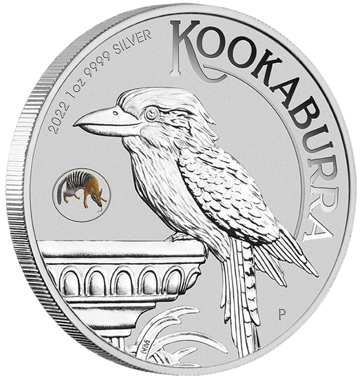 Australian Kookaburra with Numbat coloured 1 oz Silber 2022 Privy Mark (Perth Money Expo Anda Special)