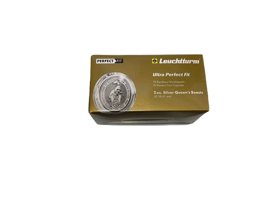 Leuchtturm - Műanyag kapszula A királynő állatai / A Tudor-dinasztia állatai 2 uncia ezüst Ultra Perfect Fit (10 darab)