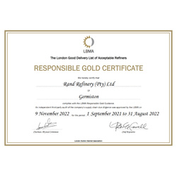 Lingotto Rand Rafinery 100 grammi d'oro LBMA GD Refiner