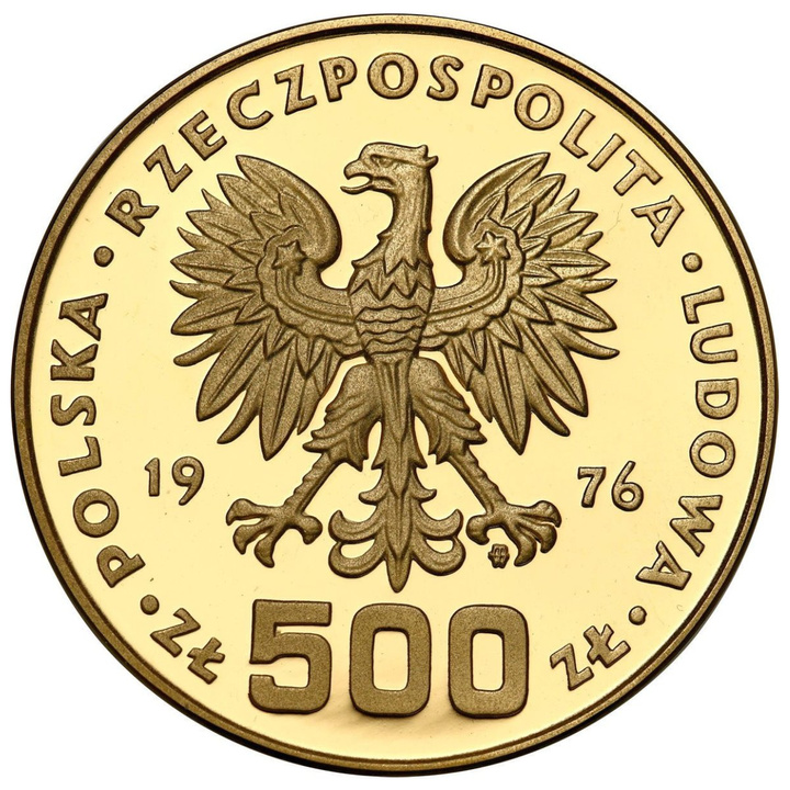 Monedă din aur Tadeusz Kościuszko 500 zloți 1976