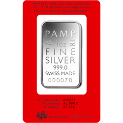 1 onza Pamp True Happiness Lingote de plata