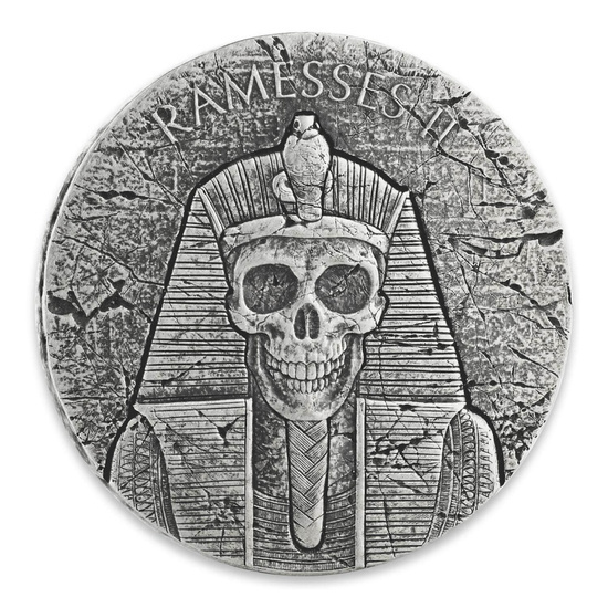 Čad: ERS Ramesses II: Afterlife 2 unce stříbra 2017 Antiqued Coin