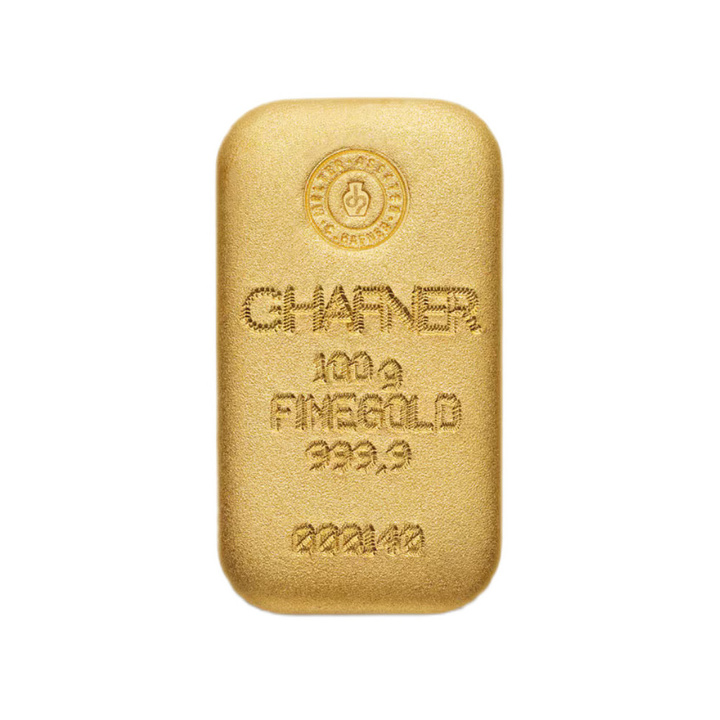 Lingote de oro fundido 100 g C Hafner