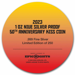 Niue: KISS 50th Anniversary coloured 1 oz Silver 2023 Proof 