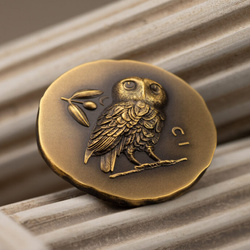 Îles Cook : La chouette d'Athéna Or 1 once d'or 2023 Ultra High Relief Antiqued Coin